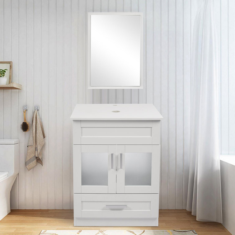 Latitude Run® Cather 24" Single Bathroom Vanity Set with Mirror & Reviews Wayfair